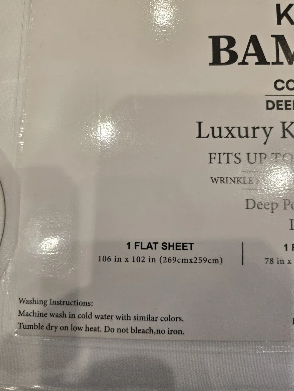 Lebra Home King Bamboo Sheet Set - White Brand New